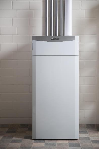 Frontales Foto einer Stand-Gastherme von Vaillant.